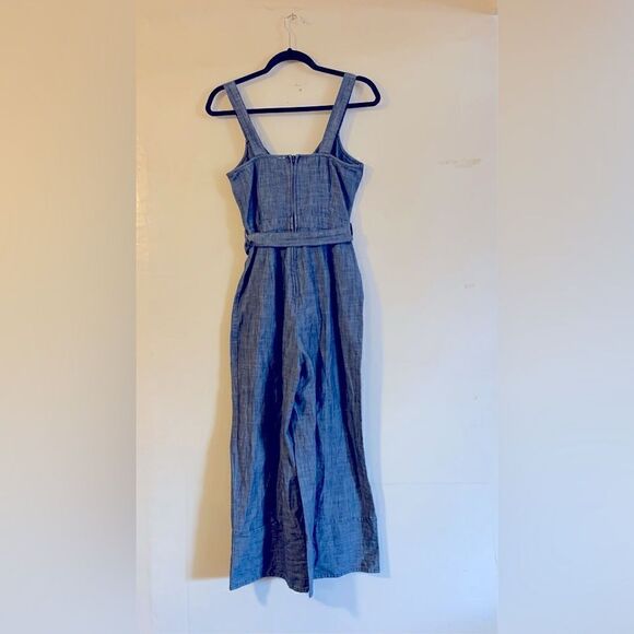 Dizzy Lizzy Chambray Jumpsuit Wide Leg Short Pants w/ Belt Sz XS Gorgeous - Picture 8 of 8